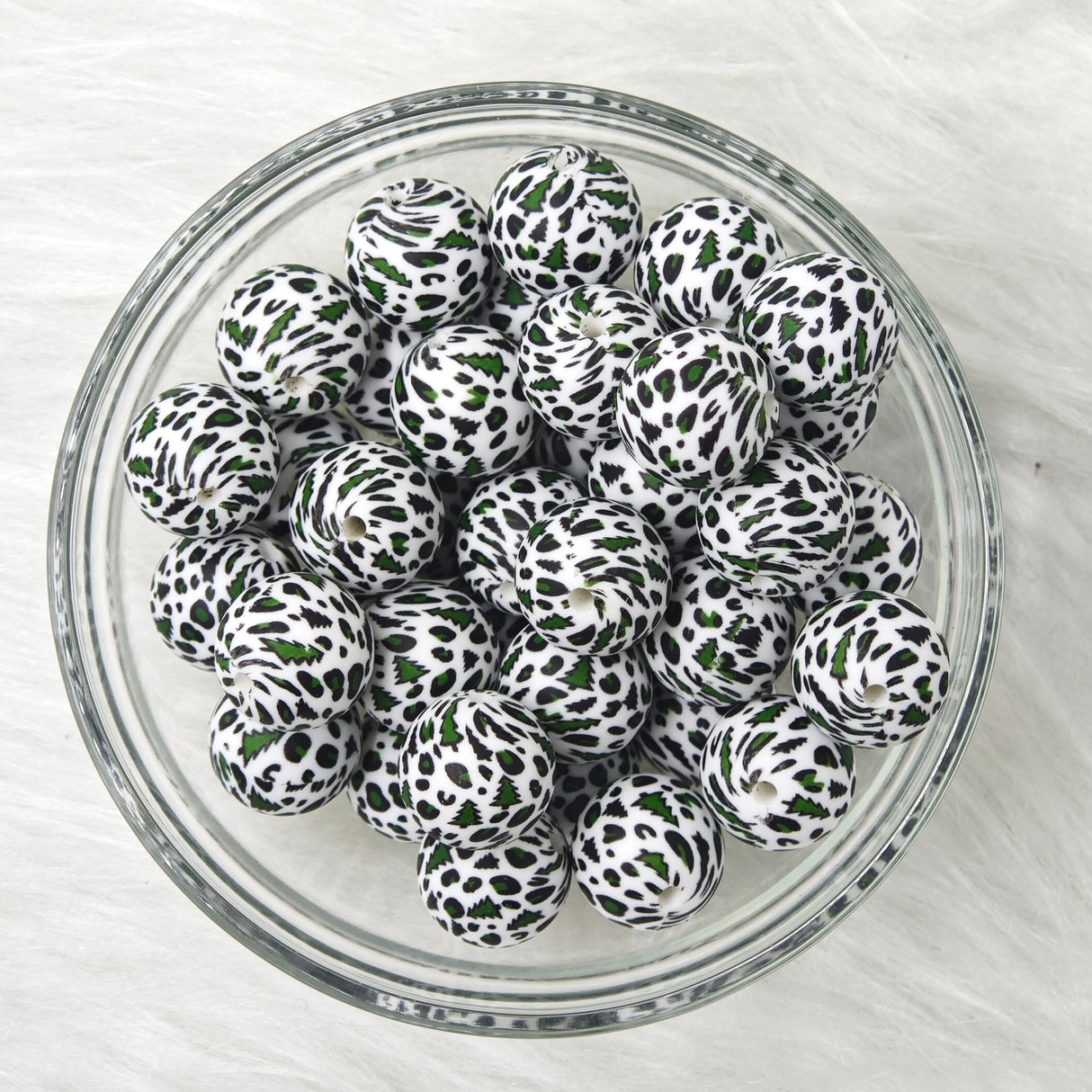 Cow printed Printed Silicone Focal Beads