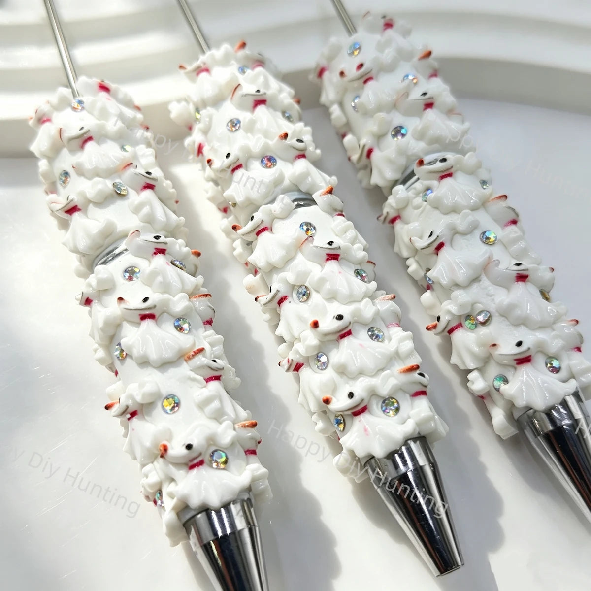 Halloween White ghost dog Beadable Pens Wholesale, Matches All Focal Beads & Pen Toppers