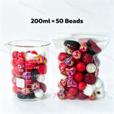 200ml Valentine bead mix silicone acrylic heart beads for handmade DIY projects