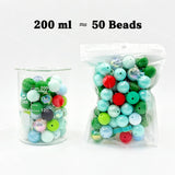 200ml ocean mermaid Silicone & Acrylic bead mix, mixed focal beads for diy keychain crafts