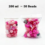 200ml romantic pink Silicone & Acrylic bead mix, silicone acrylic beads for diy beadable pen making