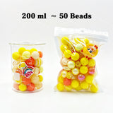 200ml sunshine bright Silicone & Acrylic bead mix, silicone acrylic beads for diy beadable pen making
