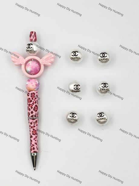 16mm,Pink CC Designer Acrylic Beads