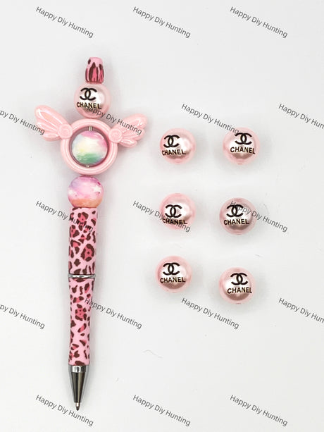 16mm,Pink CC Designer Acrylic Beads