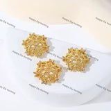 Gold Snow Flake Bead Caps Spacer | Fits 16mm Beads, Premium DIY Jewelry Making Supplies (BC-005)