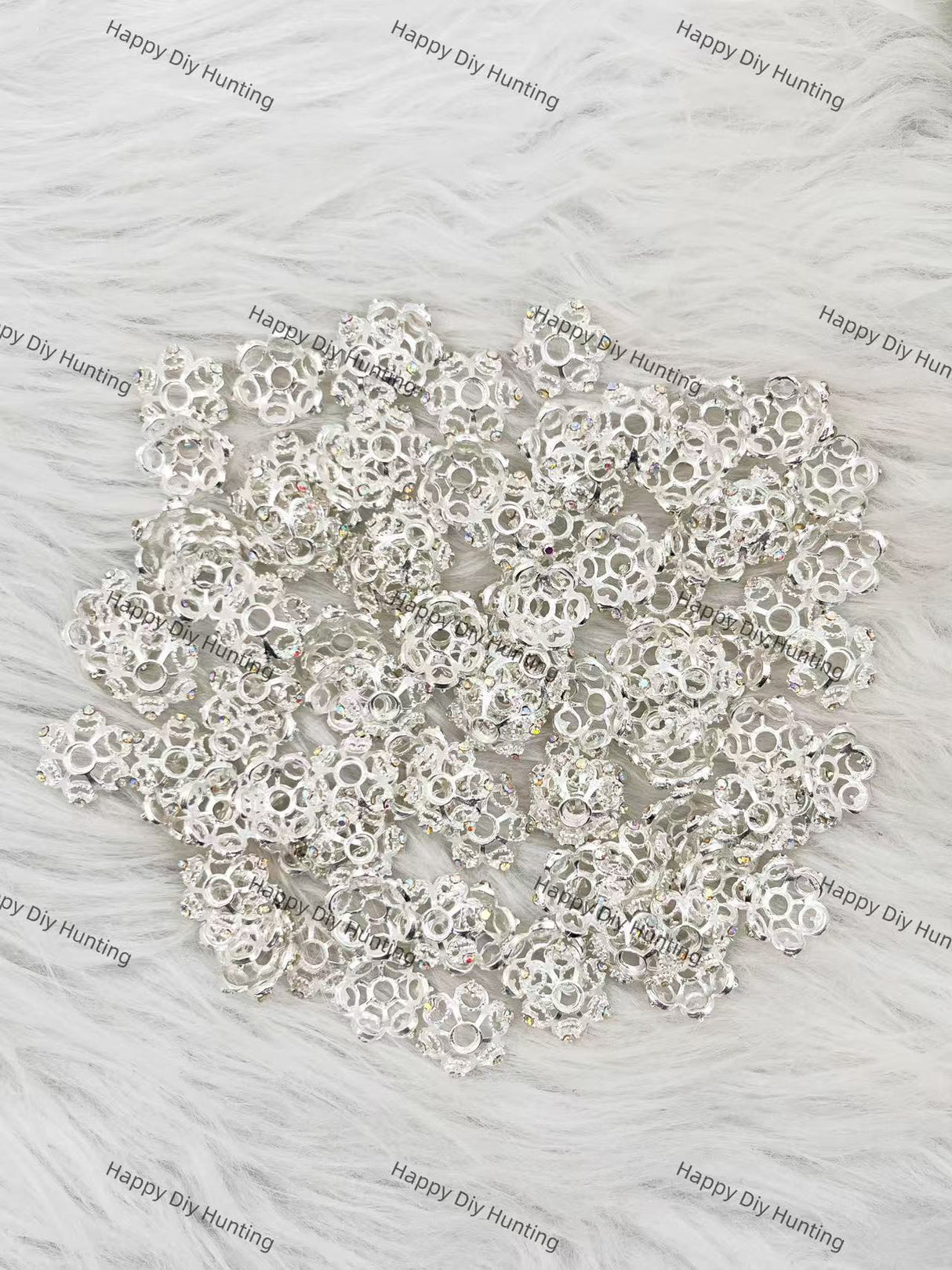 Silver Flower Bead Caps Spacer Wholesale | Fits 16mm Beads