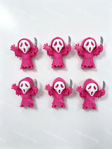 Hot Pink Ghost Face with Knife 3D Printed Pen Topper (No Hole)