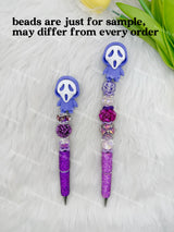 Purple Ghost Face 3D Printed Pen Topper (No Hole)