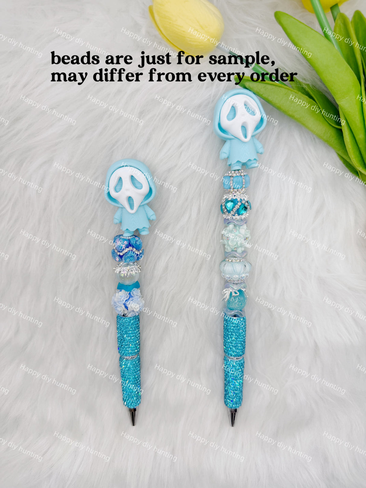 Light Blue Ghostface 3D Printed Pen Topper (No Hole)