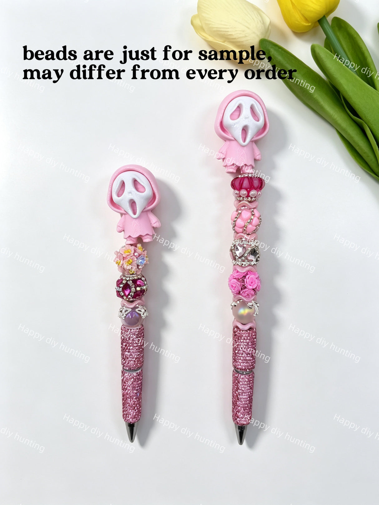 Light Pink Ghostface 3D Printed Pen Topper (No Hole)