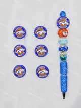 Denver Broncos Football team Silicone Focal Beads Wholesale, silicone focal beads for pens