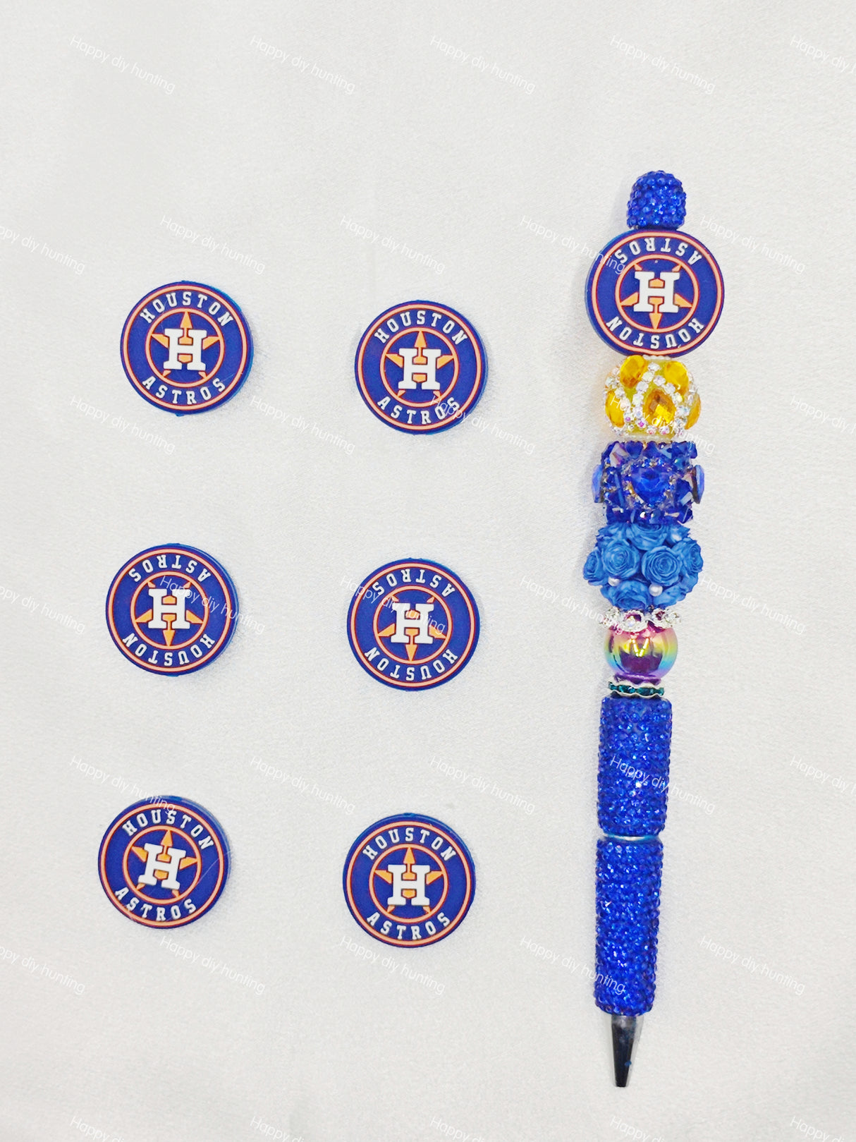 Houston Astros Football team Silicone Focal Beads Wholesale, silicone focal beads for pens