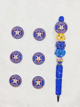 Houston Astros Football team Silicone Focal Beads Wholesale, silicone focal beads for pens