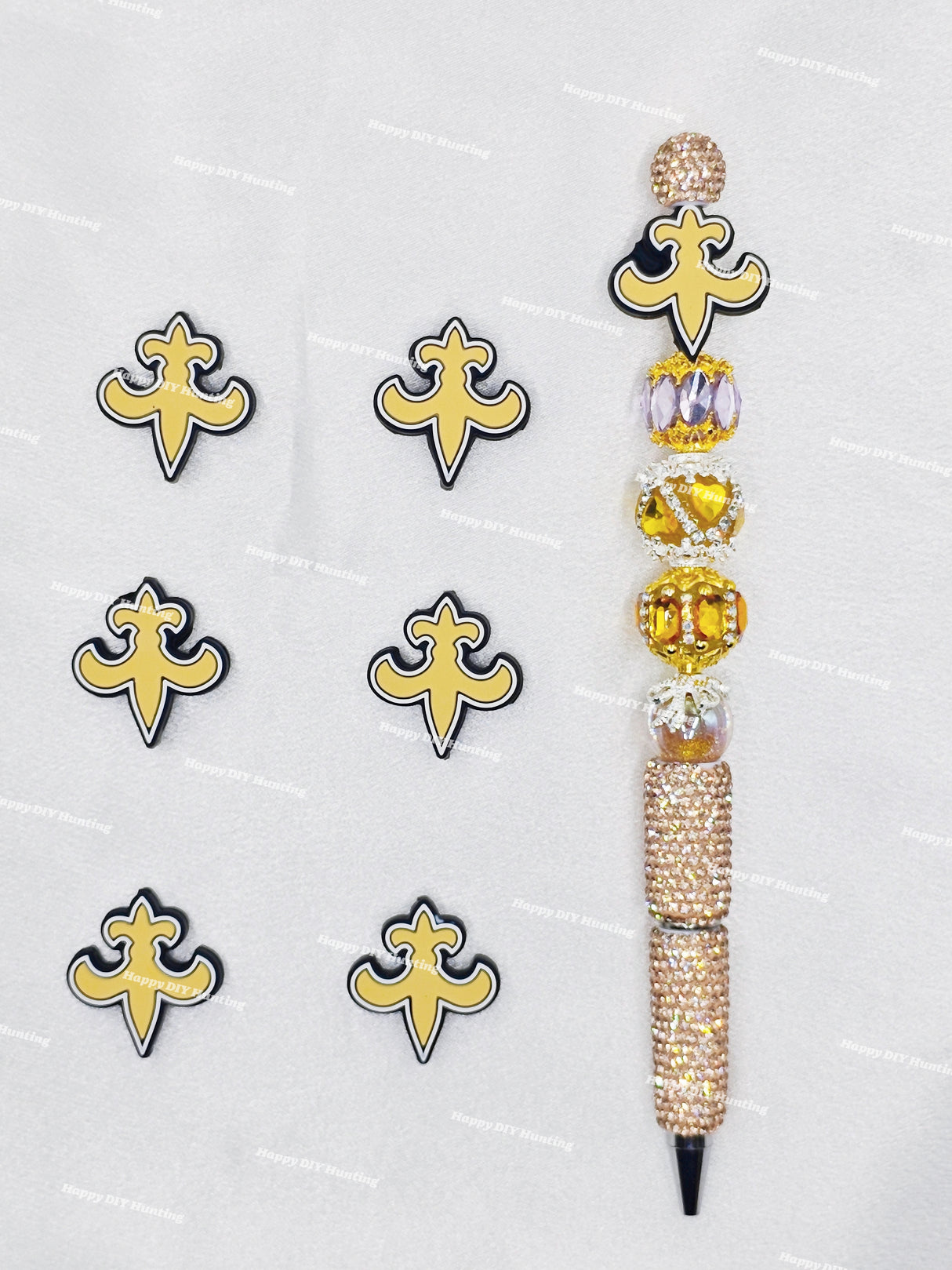 New Orleans Saints Football team Silicone Focal Beads Wholesale, silicone focal beads for pens