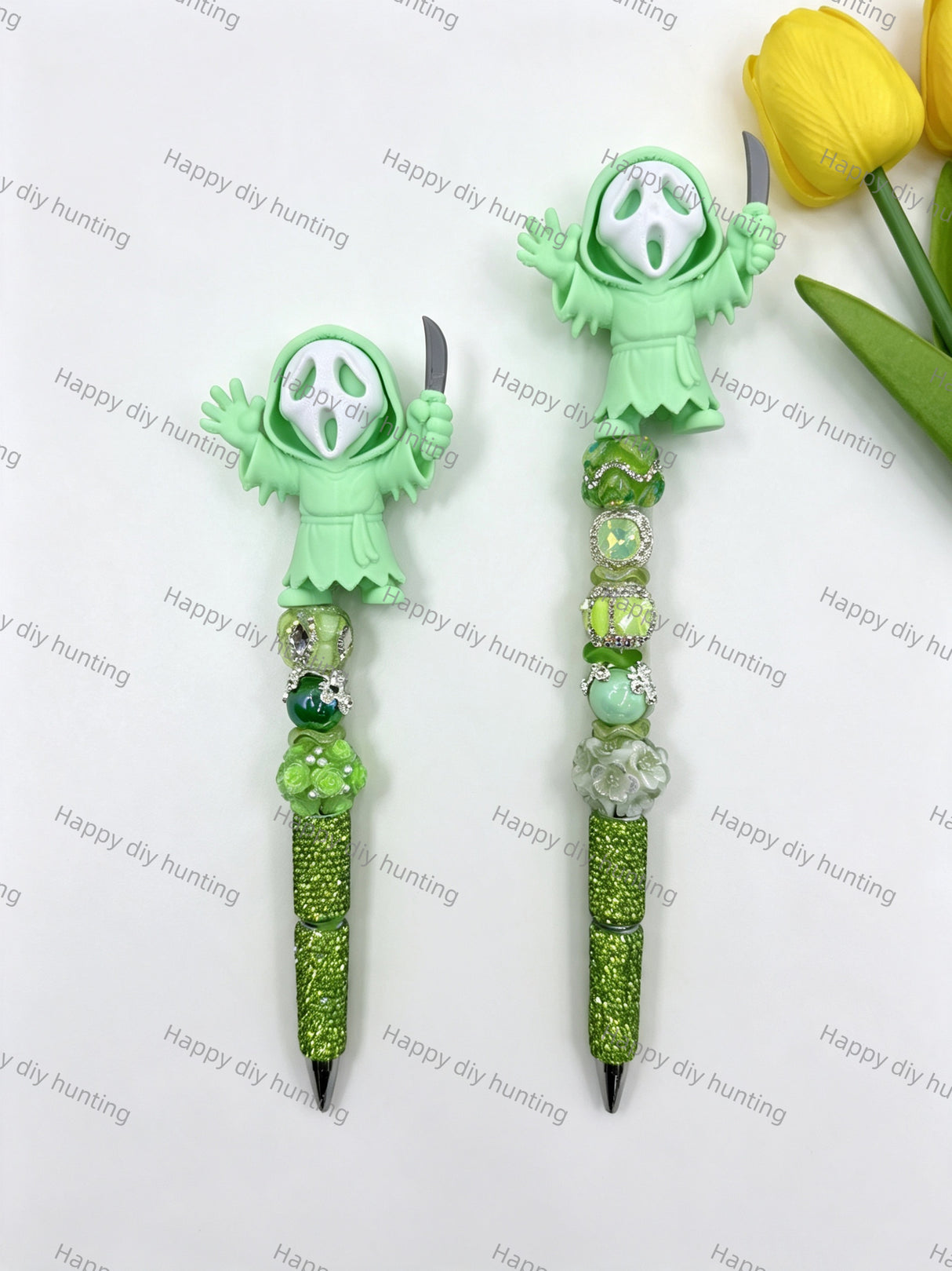 Slasher Ghost Face With Knife Pen Toppers No Hole Decor for DIY Beadable Pens