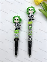 Green Color Hair Scary Man 3D Printed Pen Topper (No Hole) for DIY Beadable Pens Wholesale