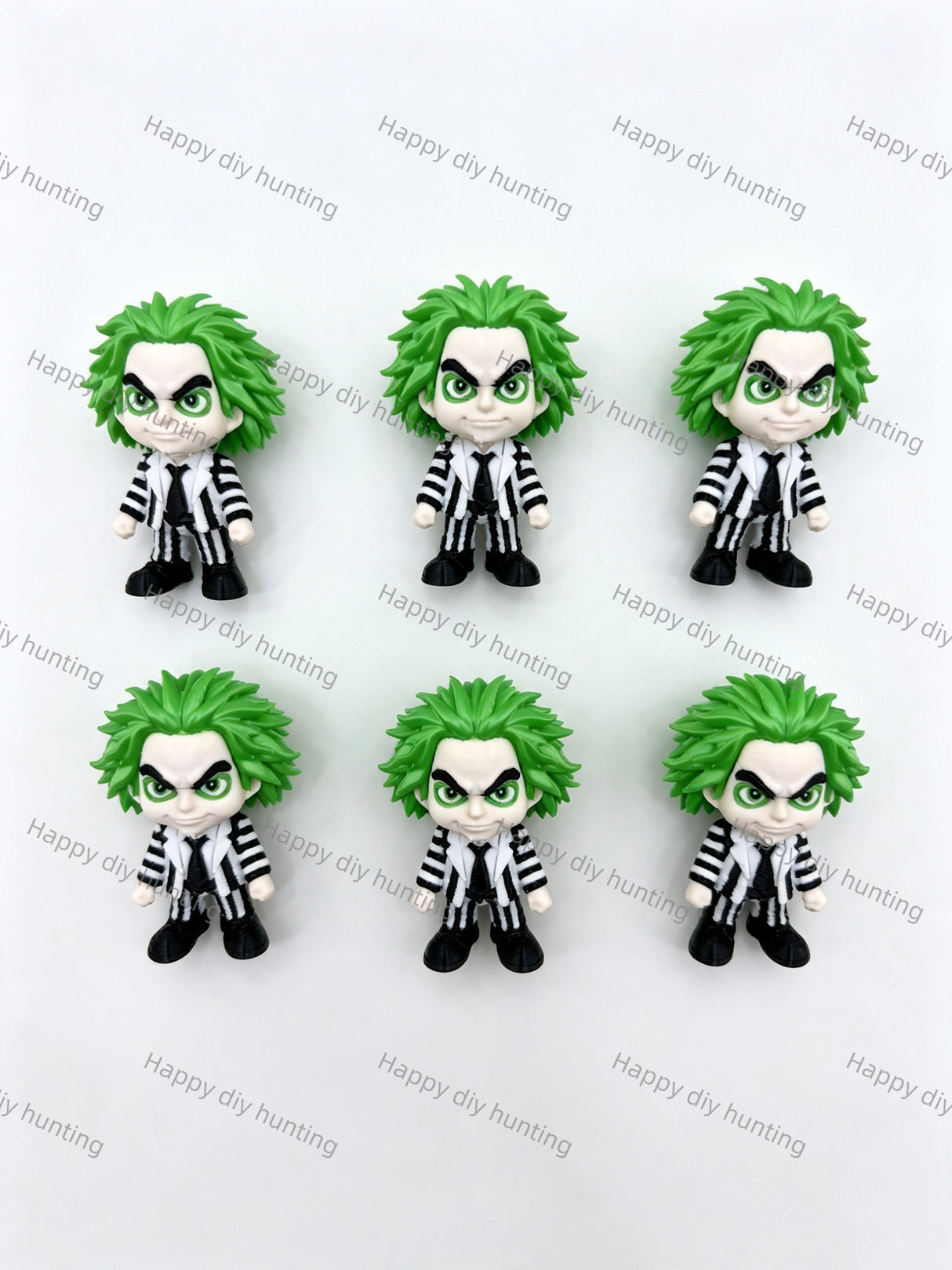 Green Color Hair Scary Man 3D Printed Pen Topper (No Hole) for DIY Beadable Pens Wholesale