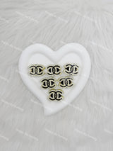 Black wihe Sliver Rhinestone CC Designer Beads DB-023