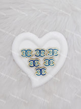 Navy Blue with Sliver Rhinestone CC Designer Beads DB-022