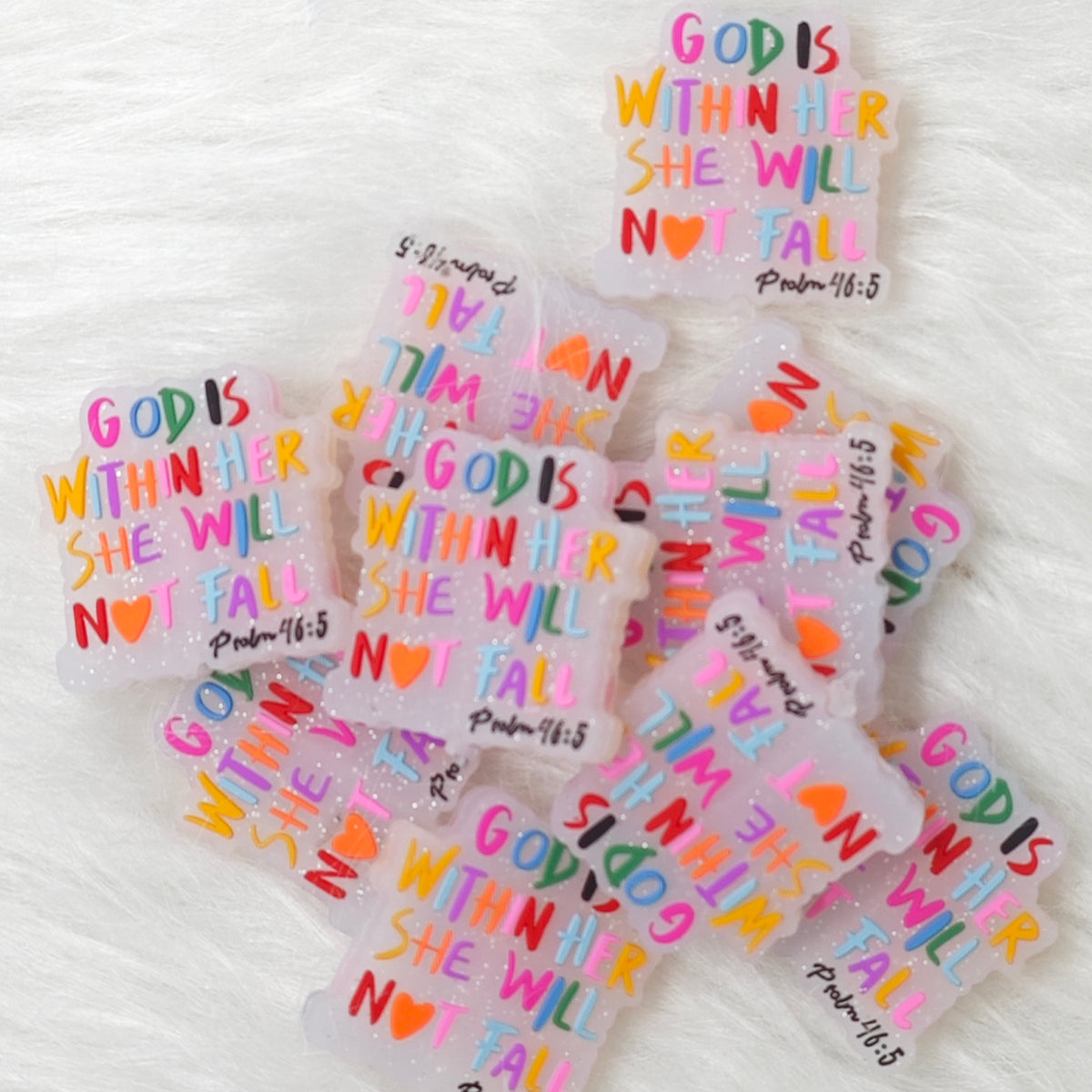 Cheering Words Focal Beads God Is with Her She Will Not Fall Focal Beads Faith Gifts for Pens
