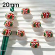 20mm red Christmas tree rhinestone beads for DIY beadable pens, holiday craft supplies
