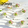 20mm Grinch smiling face Christmas print acrylic rhinestone focal beads for DIY beadable pens and jewelry