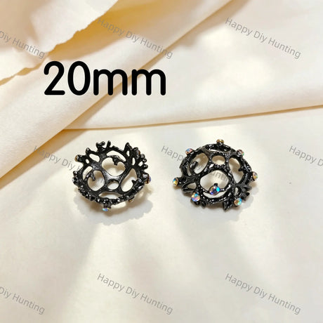 20mm Black Hollow Branch Bead Caps Spacer | Fits 20mm Beads, Premium DIY Beadable Pens