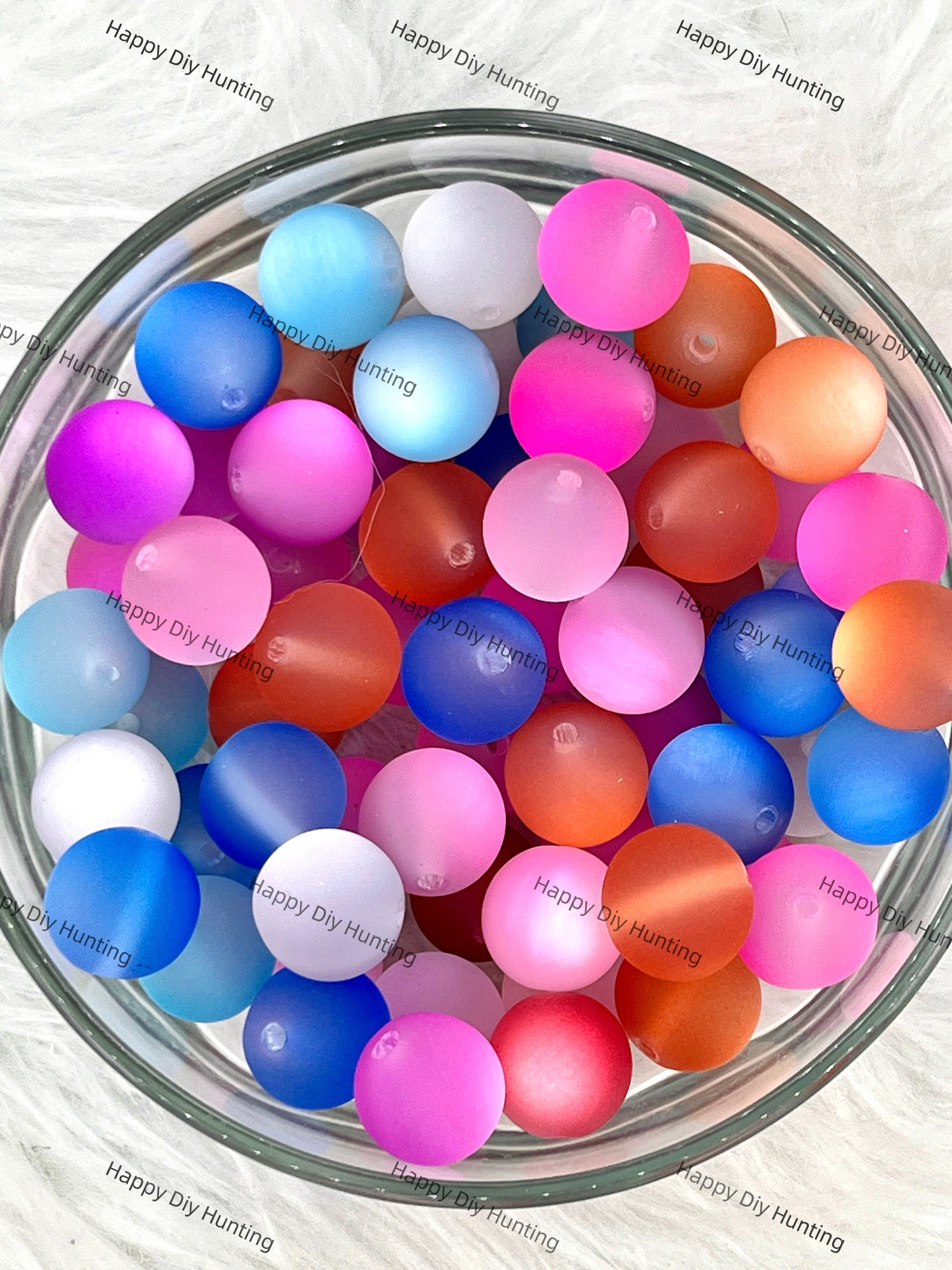 20mm Frosted Matte Cat Eye Round Acrylic Beads