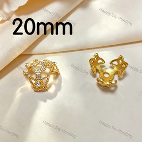 20mm Gold Hollow Petal Bead Caps Spacer | Fits 20mm Beads, Premium DIY Beadable Pens