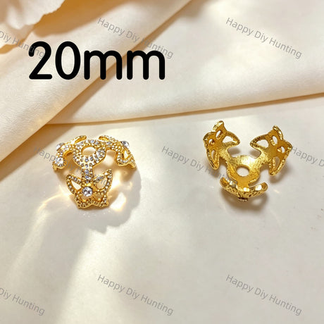 20mm Gold Hollow Petal Bead Caps Spacer | Fits 20mm Beads, Premium DIY Beadable Pens
