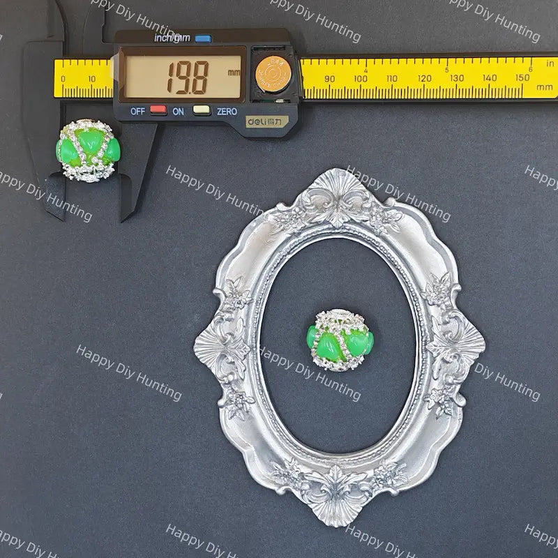 20mm Green heart pattern round rhinestone beads bling acrylic beads for DIY beadable pen jewelry making