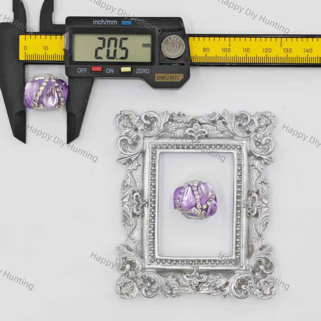 20mm layered petal flower focal beads with clear rhinestone ring and faux pearl trim large hole beads for beadable pen diy wholesale