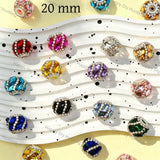 20mm multi‑faceted rhinestone encrusted large hole round beads for beadable pen diy craft wholesale