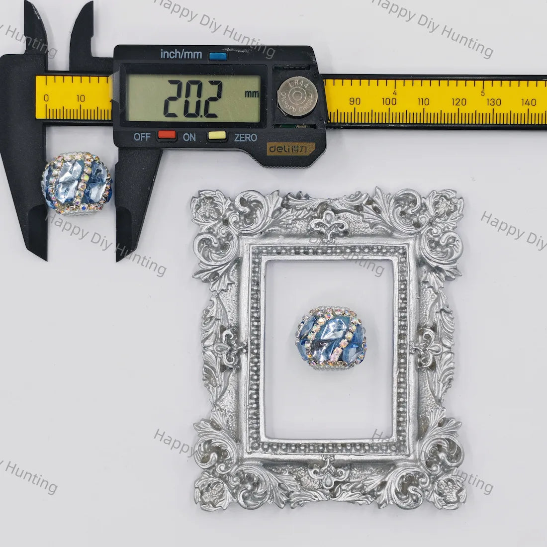 20mm multi‑faceted rhinestone encrusted large hole round beads for beadable pen diy craft wholesale