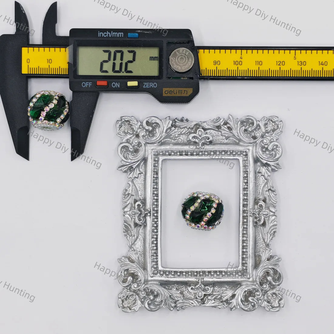 20mm multi‑faceted rhinestone encrusted large hole round beads for beadable pen diy craft wholesale