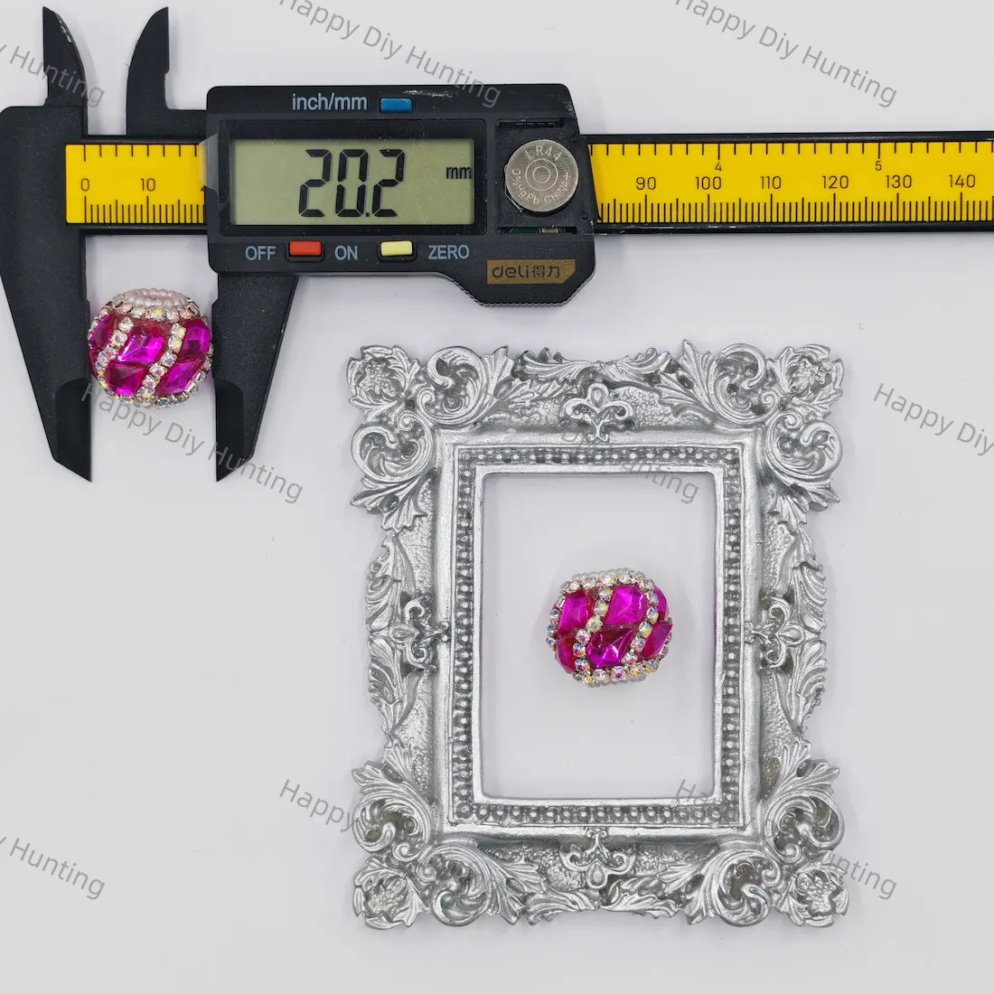 20mm multi‑faceted rhinestone encrusted large hole round beads for beadable pen diy craft wholesale