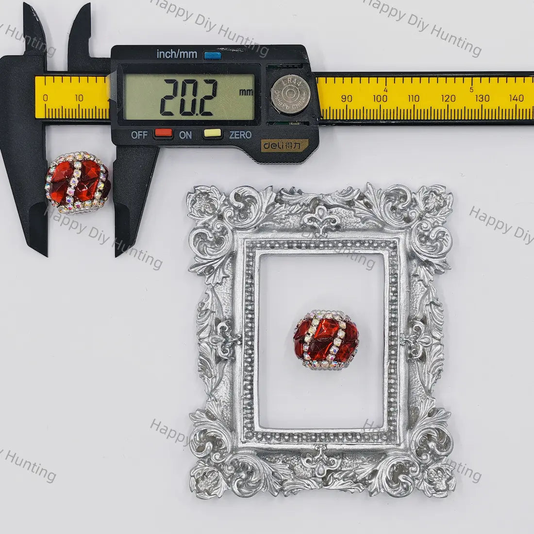 20mm multi‑faceted rhinestone encrusted large hole round beads for beadable pen diy craft wholesale