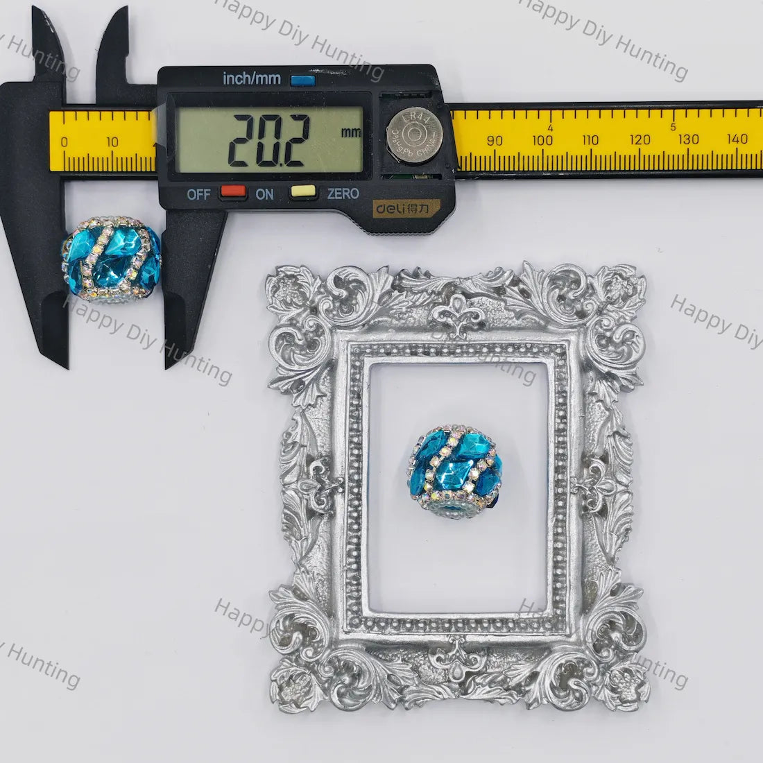 20mm multi‑faceted rhinestone encrusted large hole round beads for beadable pen diy craft wholesale