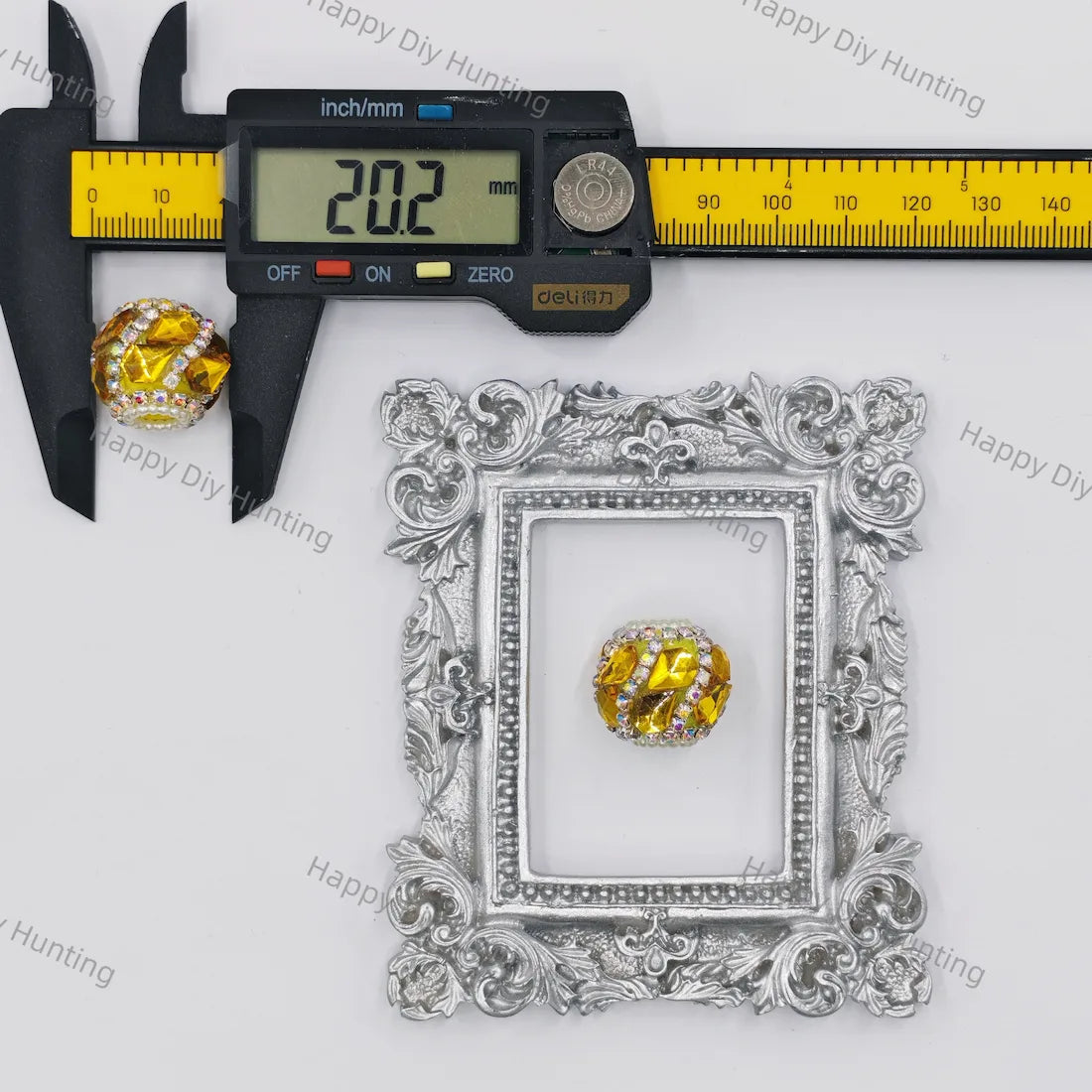 20mm multi‑faceted rhinestone encrusted large hole round beads for beadable pen diy craft wholesale