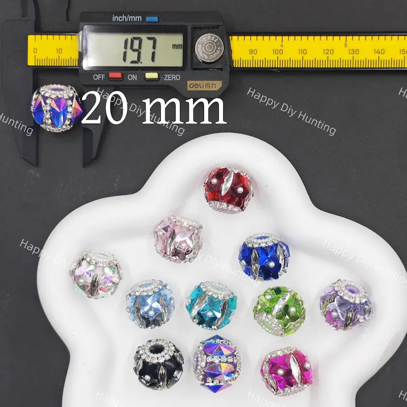 Multi-color pearl rhinestone faceted barrel focal beads for beaded pen making
