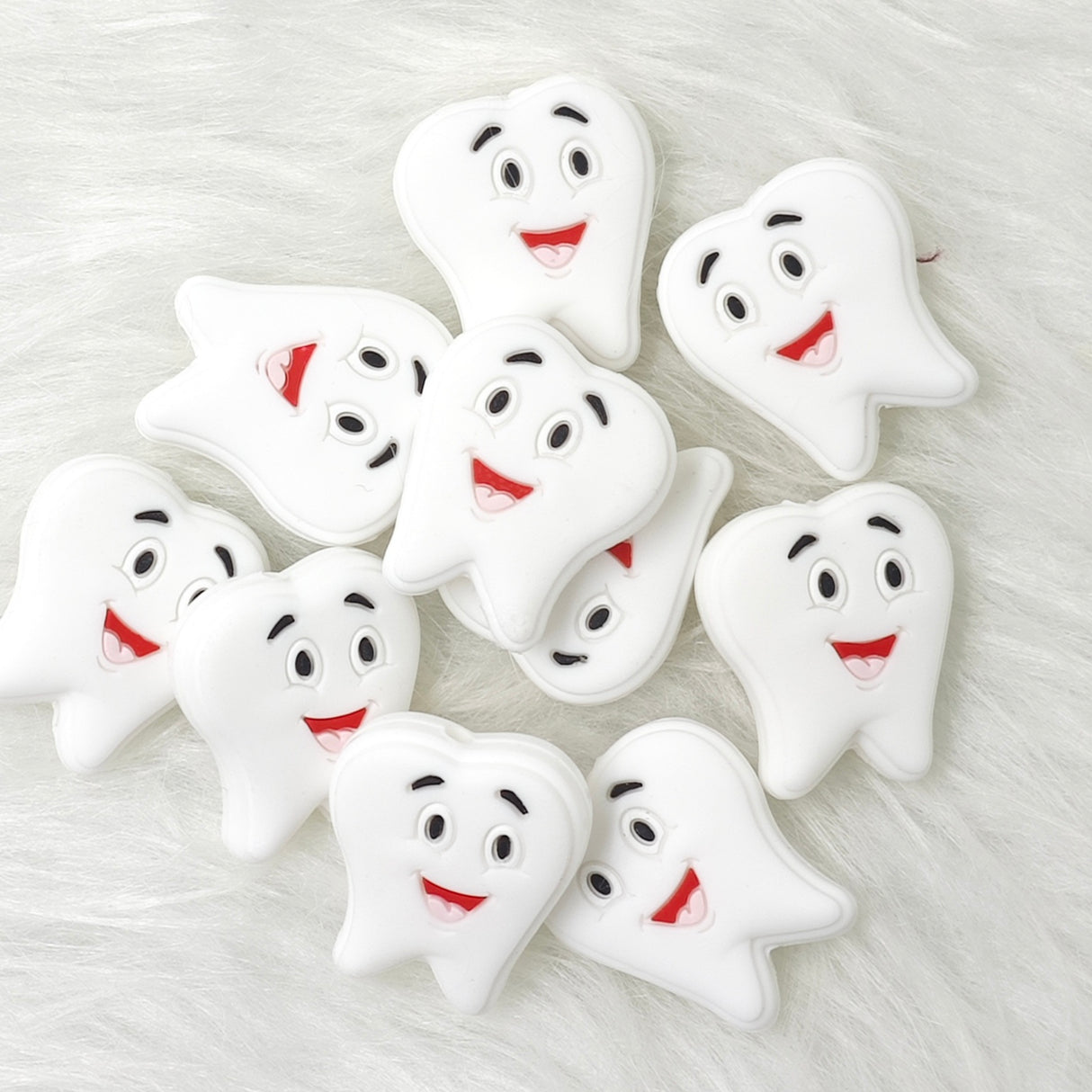 Cute tooth silicon Focal Beads, nursing focal beads