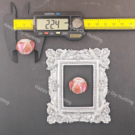 22mm rhinestone teardrop flower acrylic focal beads, sparkly bling acrylic beads for DIY beadable pen crafts