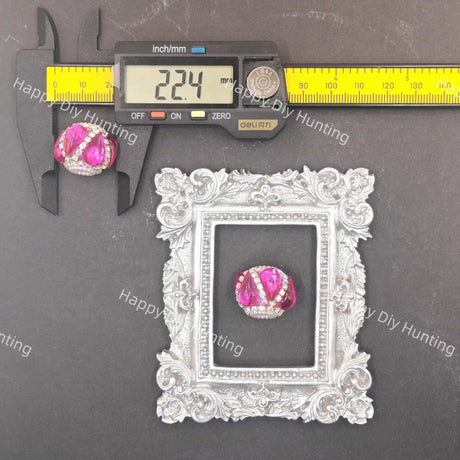 22mm rhinestone teardrop flower acrylic focal beads, sparkly bling acrylic beads for DIY beadable pen crafts