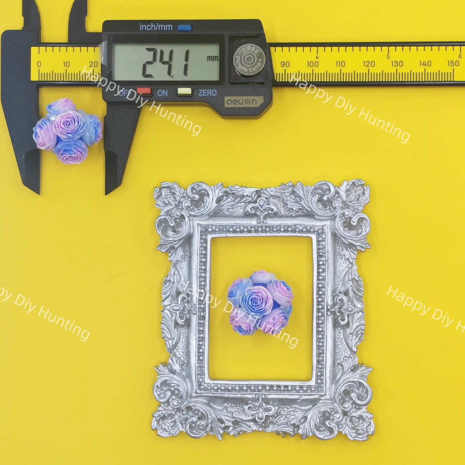 24mm gradient pearl rose cluster focal bead, floral DIY beadable pen craft supplies