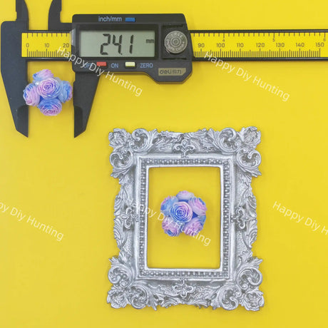 24mm gradient pearl rose cluster focal bead, floral DIY beadable pen craft supplies