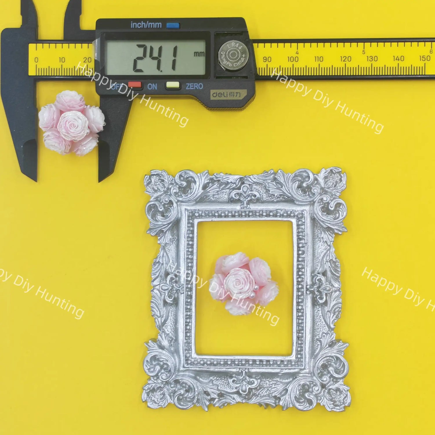 24mm gradient pearl rose cluster focal bead, floral DIY beadable pen craft supplies