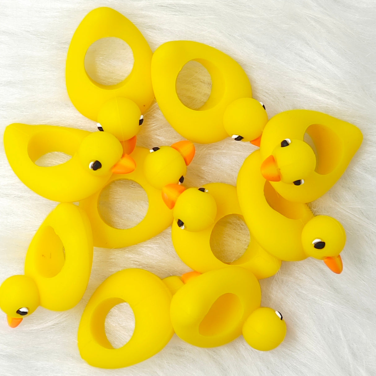 Yellow duck swimming ring Silicone Focal Beads Wholesale