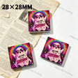 28x28mm Halloween Rainbow Ghost Printed Silicone Focal Beads For DIY Beadable Pens