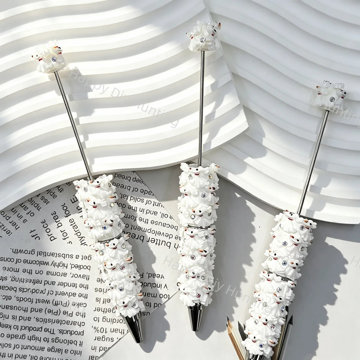 Halloween White ghost dog Beadable Pens Wholesale, Matches All Focal Beads & Pen Toppers