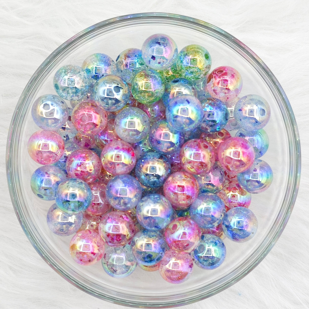 16mm glitter uv coated Round Acrylic Beads